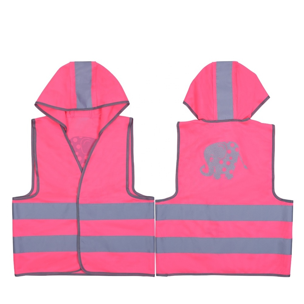 Ansi Level 2  Hi Vis Apparel Reflective Vests Hat Pink School Child Safety Vest