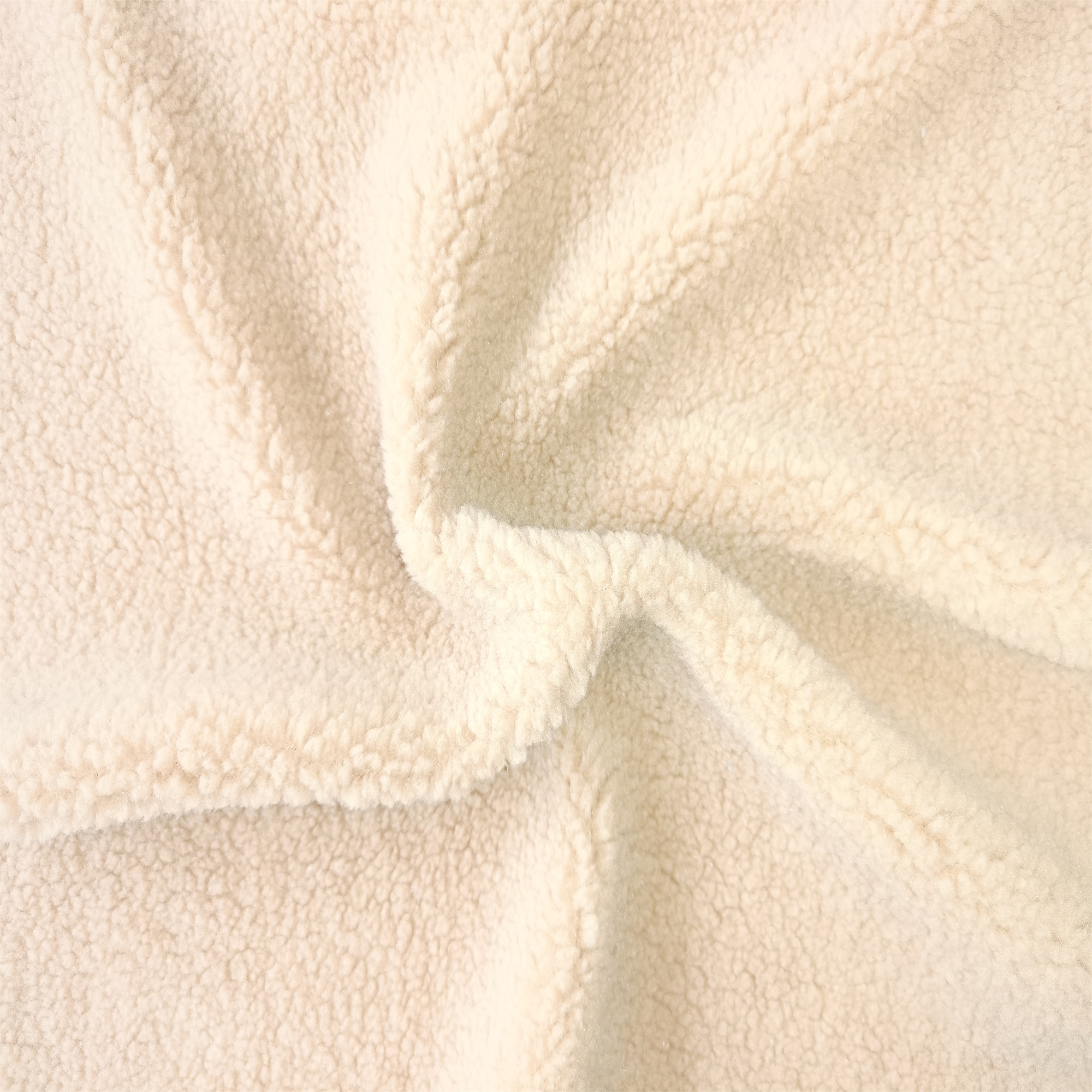 Shaoxing Factory High Quality  100% Polyester custom Imitate cotton lamb wool Sherpa Fleece  Fabric For Clothing