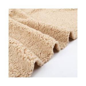 Shaoxing Factory High Quality  100% Polyester custom Imitate cotton lamb wool Sherpa Fleece  Fabric For Clothing