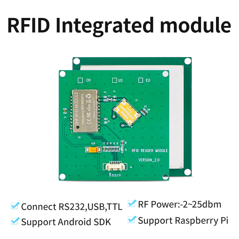 Fonkan UHF RFID Raspberry PI Access Control Card Reader Antenna Integrated Module UHF RFID Reader for Embedded Systems