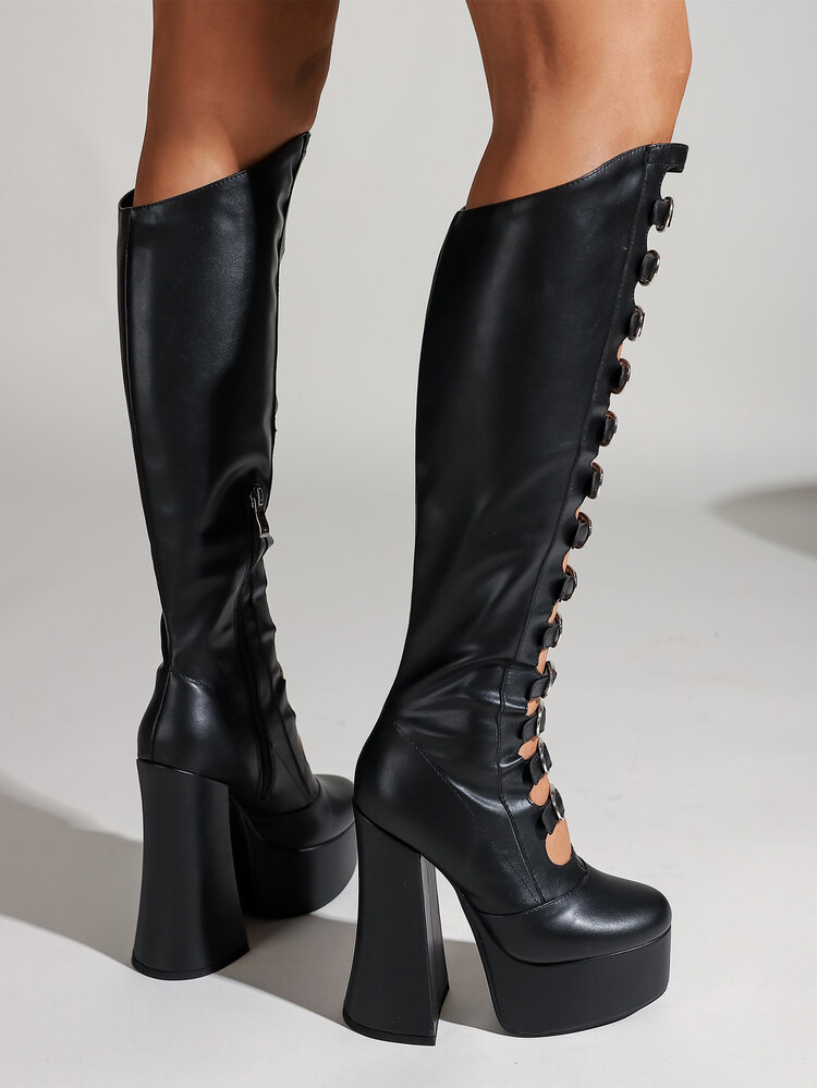 Chunky Heel Botas Altas Fashion Sexy Platform Knee High Women's Boots