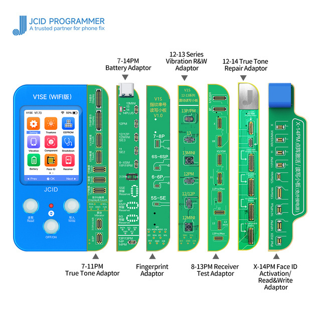 JC V1SE for Phone True Tone Battery Health Face ID Fingerprint Repair Programmer JCID V1SE For iP6-14PM  Dot Matrix Cable