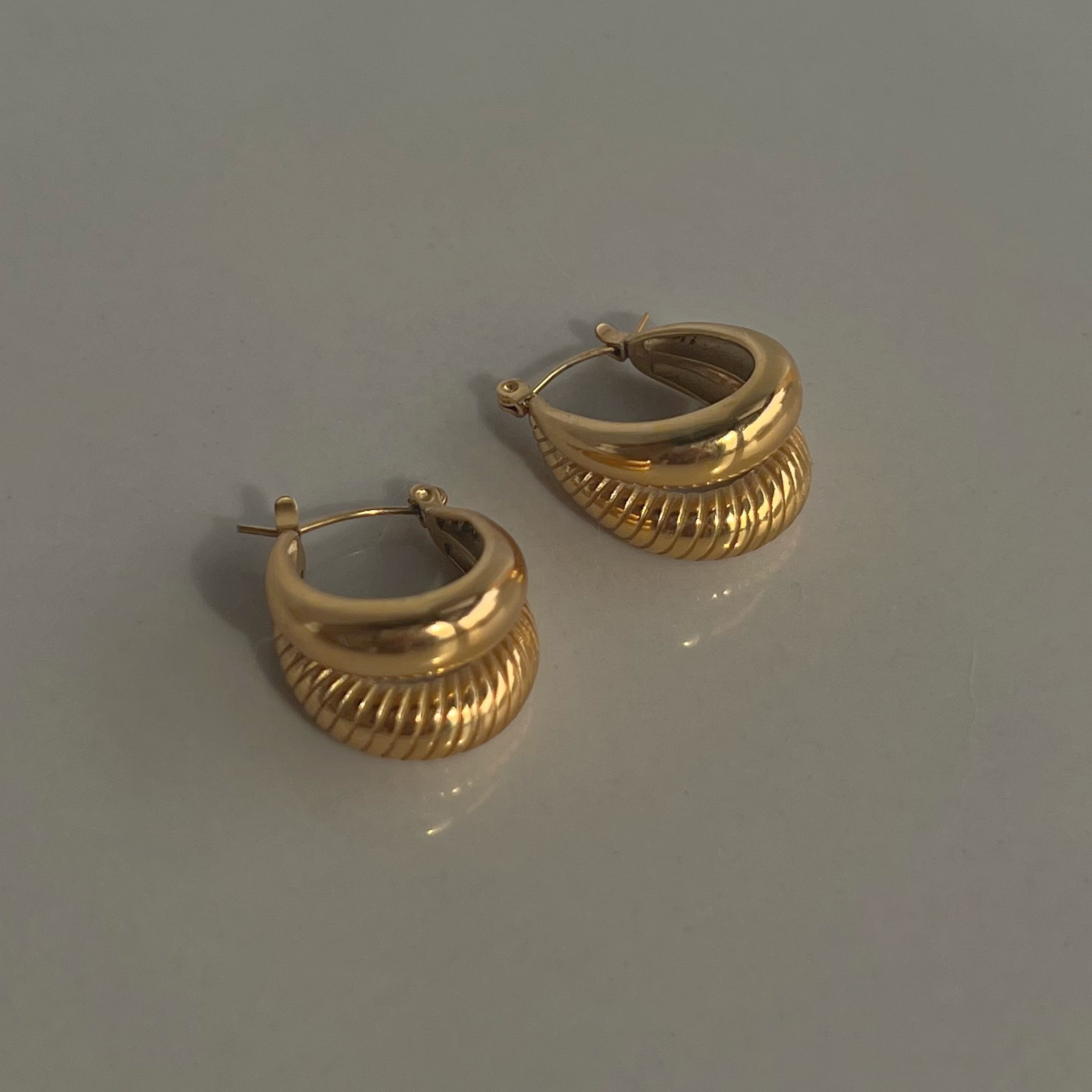 2024 Dazan New Unique Design 18k Gold Plated Hypoallergenic Stainless Steel Tarnish Free Twisted Double Horn Earrings For Women