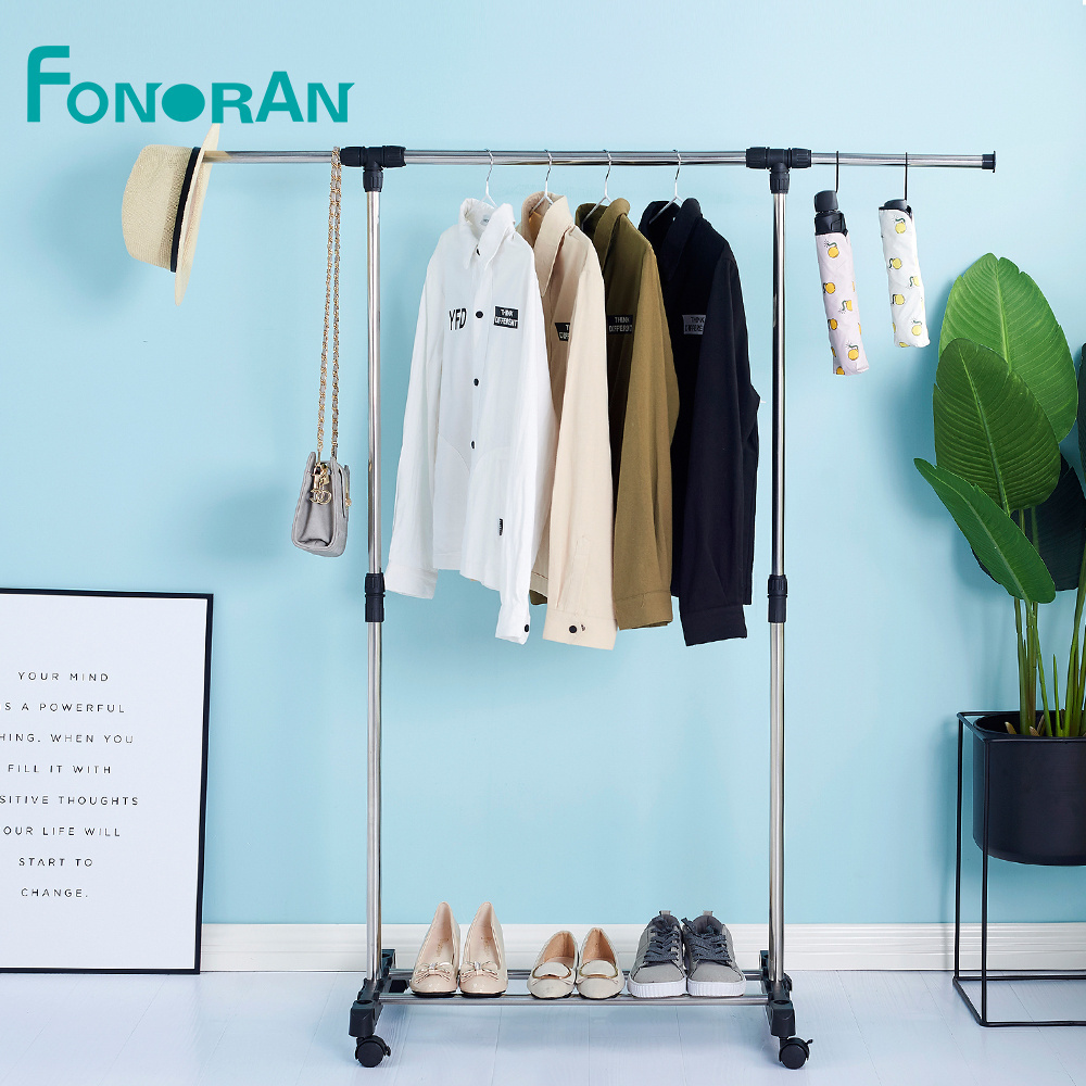 Rotating metal laundry garment standing clothes hanger rack