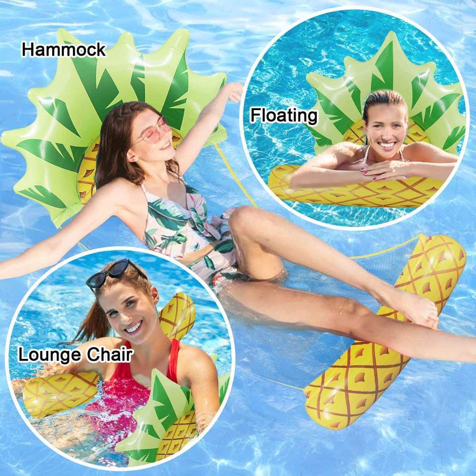 Inflatable Water Lounger Hammock Inflatable Rafts Swimming Pool Air Floating Chair Portable Floating Hammock