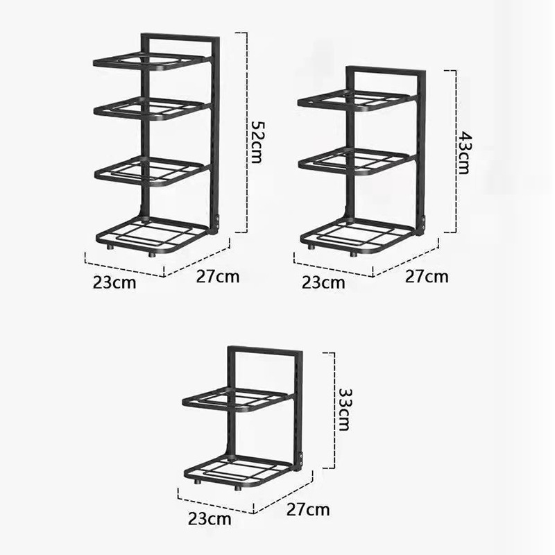 Kitchen Organizer Pans Lid Storage Rack Metal Pan Pot Lid Holder and Organizer Seamless Adjustment Pot Kitchen Rack