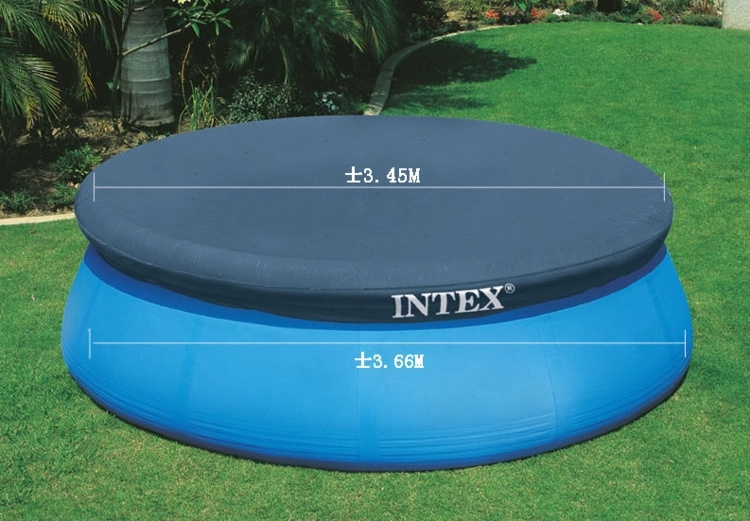 Intex 28022 Round Cover Swimming Pool, Inflatable Swimming Pool Cover