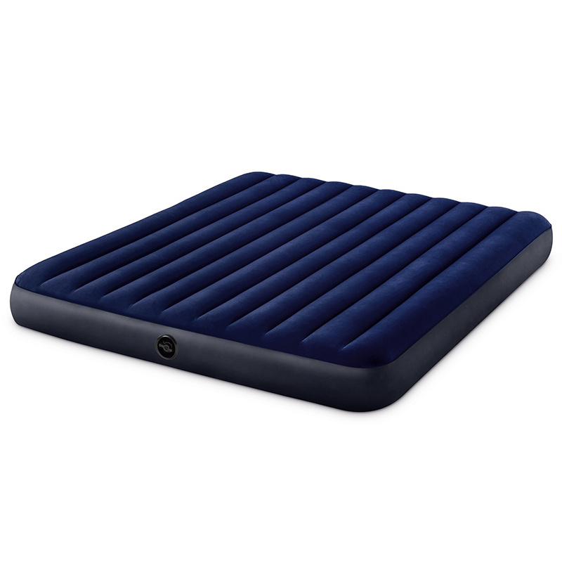 INTEX 64755 Air Mattress Blue Flocking Air Bed 10IN King Dura-Beam Classic Downy Airbed