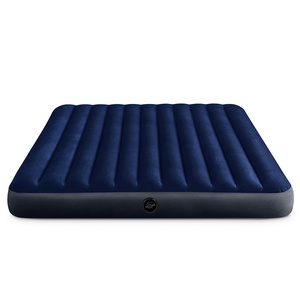 INTEX 64755 Air Mattress Blue Flocking Air Bed 10IN King Dura-Beam Classic Downy Airbed