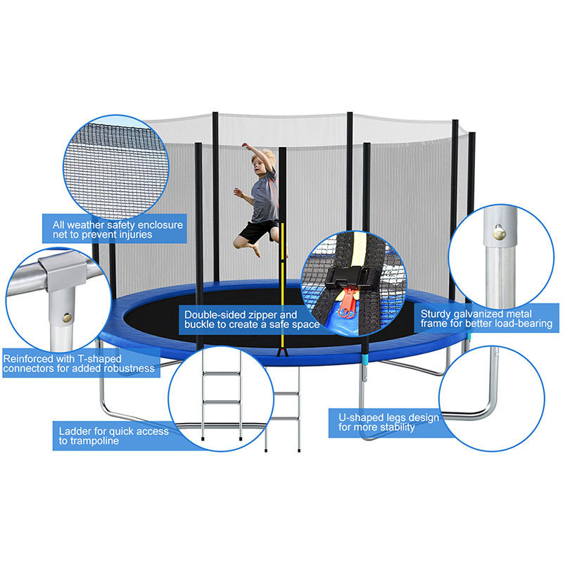 High Quality Backyard Super Large  Family Trampoline With Protective Net Outdoor Trampoline