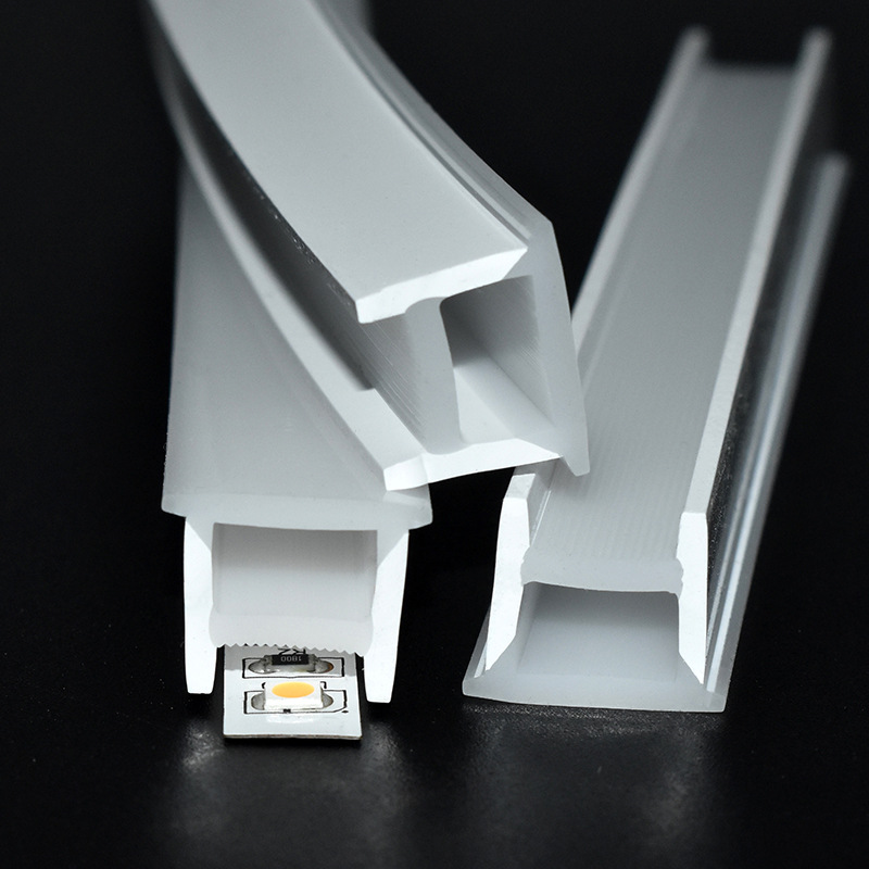 Recessed Mounted 50% High Transmittan Flexible Silicon Cover Rope Channel for Bendable Strip Light LED Neon Flex Tube