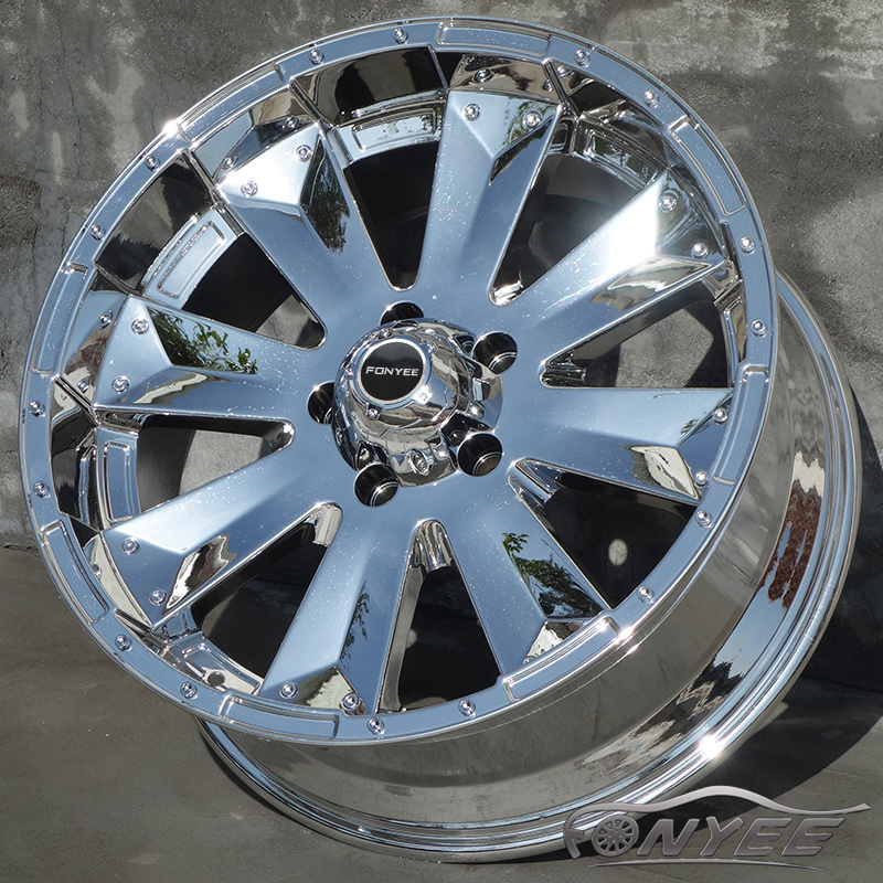 F80255 20inch 6x139.7 5x130 8x165.1 CHROME  alloy wheels car rims