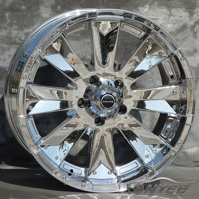 F80255 20inch 6x139.7 5x130 8x165.1 CHROME  alloy wheels car rims