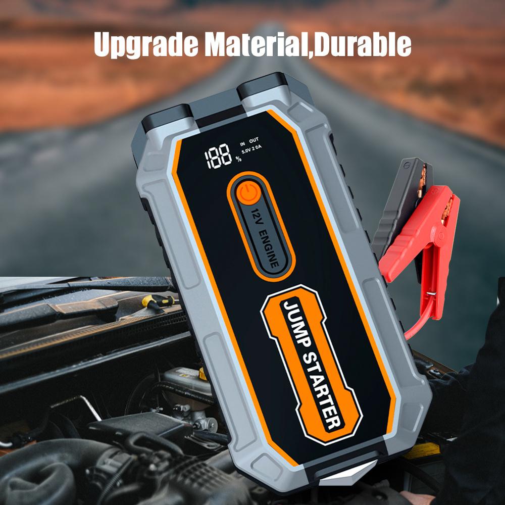 Household halo bolt portable car jump starter 12VDC emergency battery charger jump starter with SOS modes and safety hammer