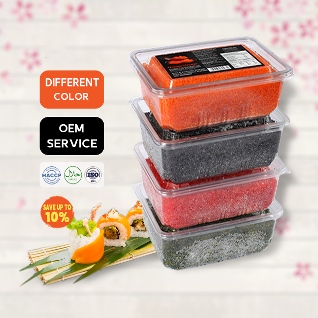 Factory direct sale 500g sushi restaurant high quality orange green black yellow red flying fish roe