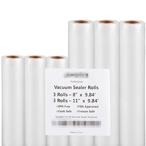 Vacuum Sealer Bag-Rolls for Food Saver-Storage - 3 Rolls 8"x9.84' and 3 Rolls 11"x9.84' for Sous Vide Cooker, Vac Machine, Mirco