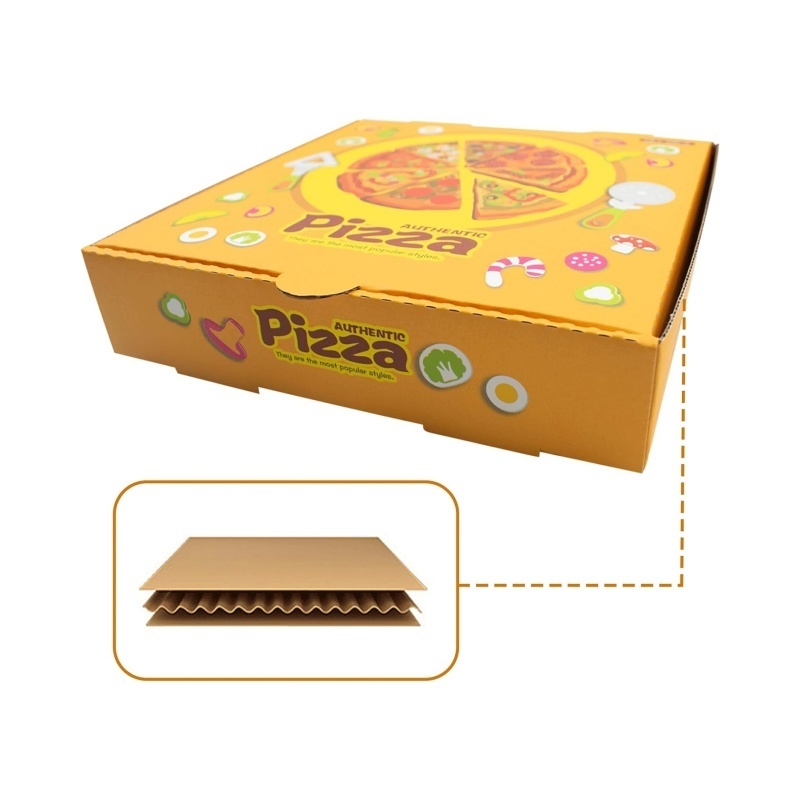 food grade custom printed with logo corrugated paper pizza box white brown 11inch 15inch pizza box with window