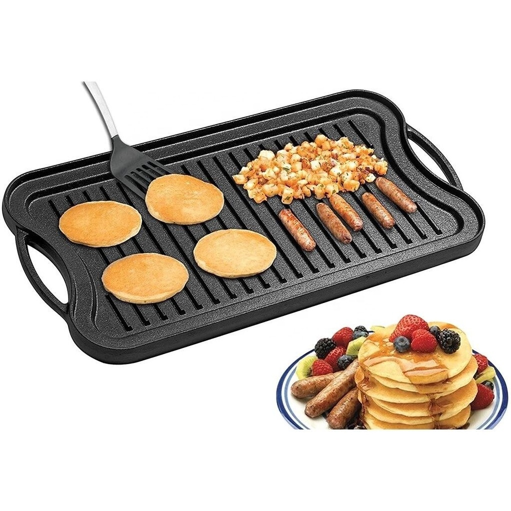 Solution Prestige Reversible Bbq Grill Cast Iron Cookware Vegetable Oil Griddle Pan For Amazon