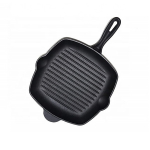 10 Inch Pre-seasoned Cast Iron Grill Bread Pan Square BBQ Grill Pan Slow Cook Gas Grill Pan