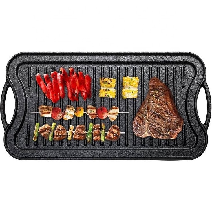 Solution Prestige Reversible Bbq Grill Cast Iron Cookware Vegetable Oil Griddle Pan For Amazon