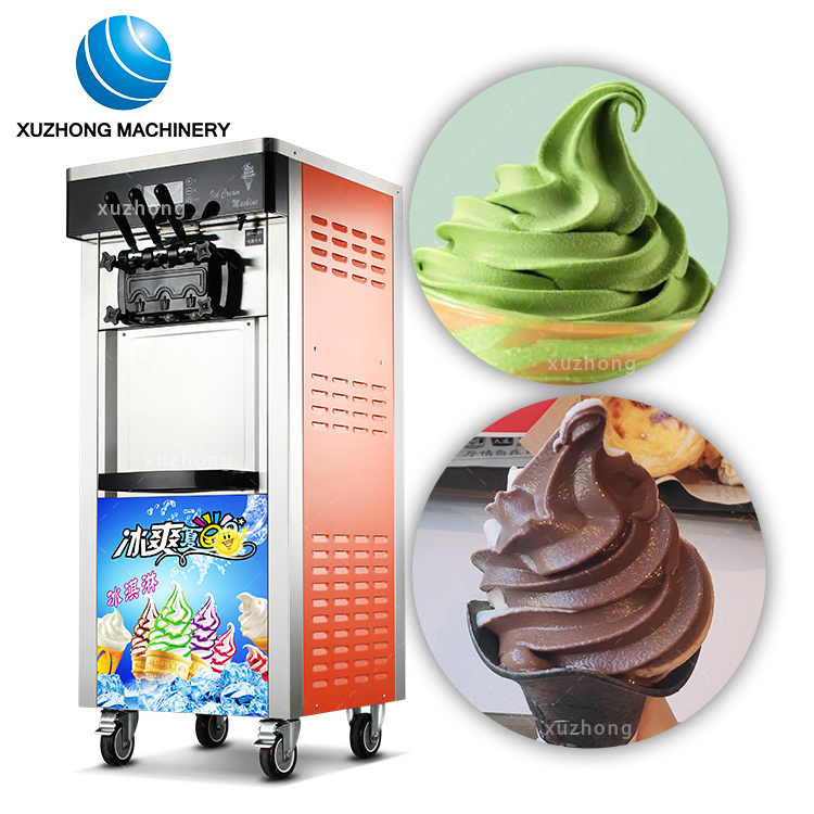 Machine A Glace Ice Cream Maquina Hacer Helados Automatic Soft Ice Cream Machine 3 Flavors Soft Serve Ice Cream Machine