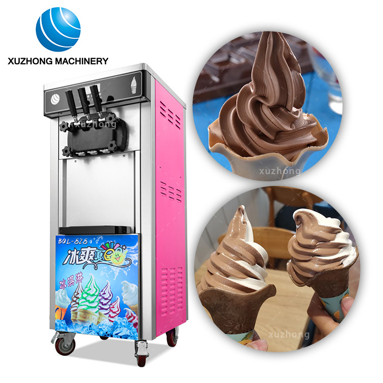 Machine A Glace Ice Cream Maquina Hacer Helados Automatic Soft Ice Cream Machine 3 Flavors Soft Serve Ice Cream Machine