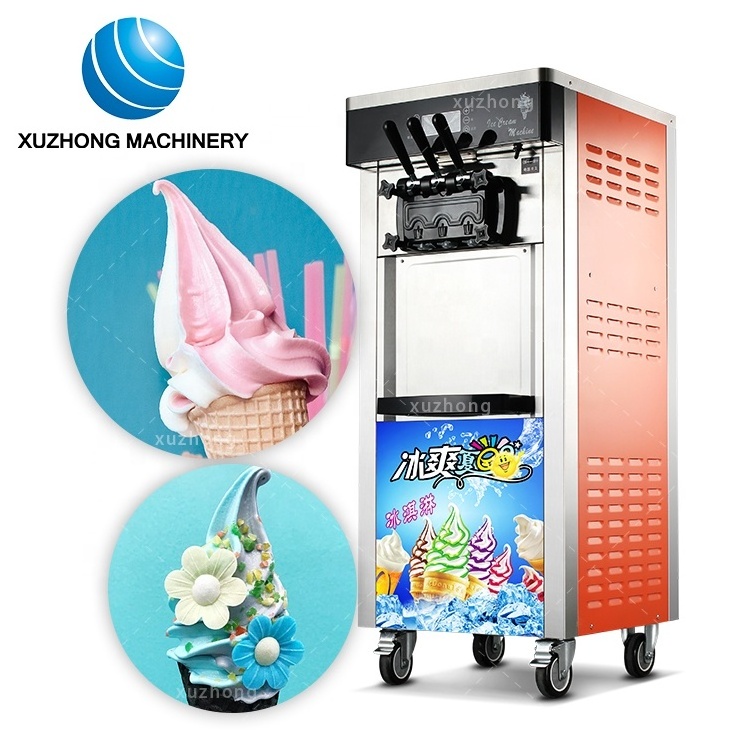 Factory Price Icecream Machine Milk Ice Cream Machine For Small Business 3 Flavor Commercial Soft Serve Ice Cream Making Machine