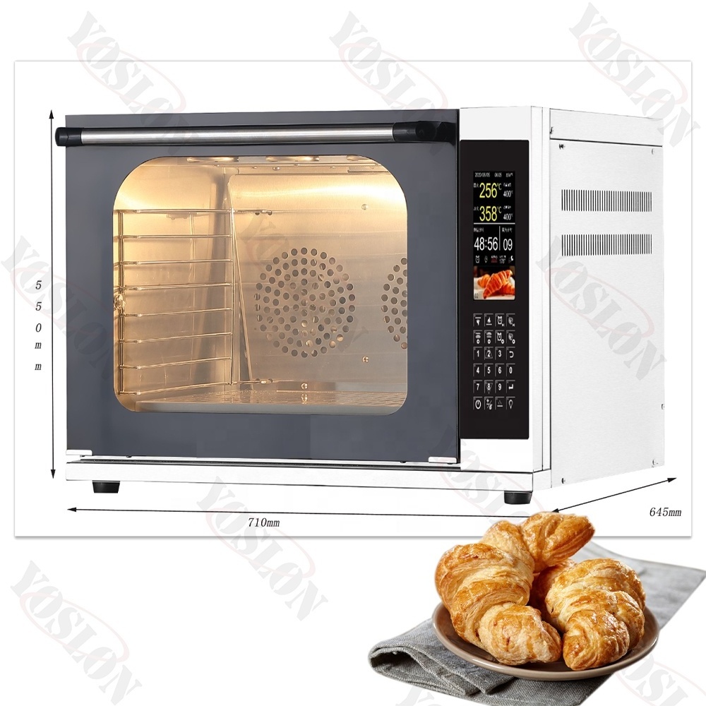 YOSLON High Quality 4 Trays Commercial Countertop Electric Steam Convection Oven For Sale