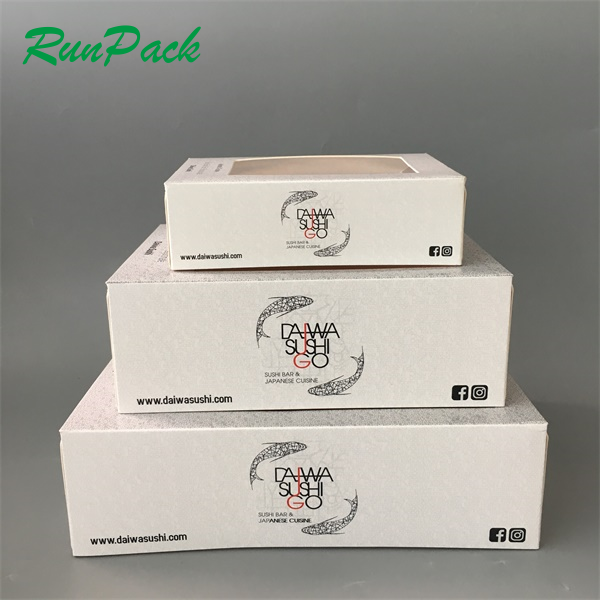 Disposable Paper Food Packaging Take Away Window sushi packaging box Take Away Bento Food Luxury Gift Paper Takeaway Sushi Box