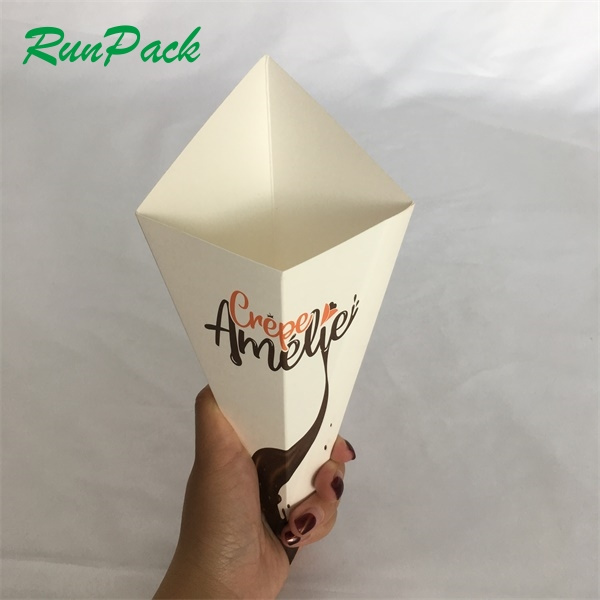 Food keep printable paper cone crepe food trailer crepe cone waffle holder