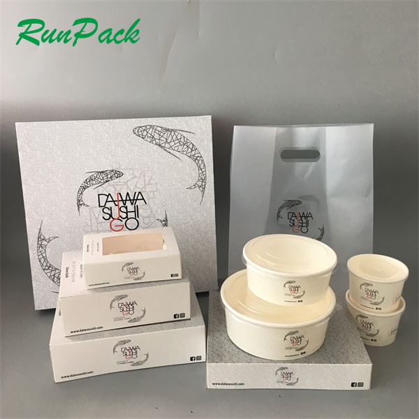 Disposable Paper Food Packaging Take Away Window sushi packaging box Take Away Bento Food Luxury Gift Paper Takeaway Sushi Box