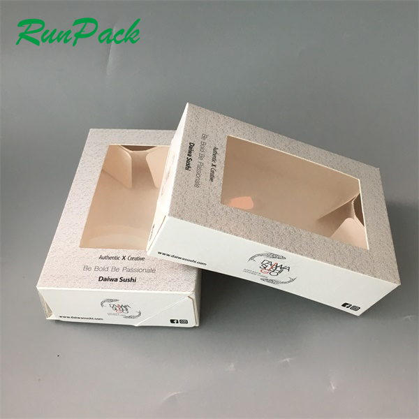 Disposable Paper Food Packaging Take Away Window sushi packaging box Take Away Bento Food Luxury Gift Paper Takeaway Sushi Box