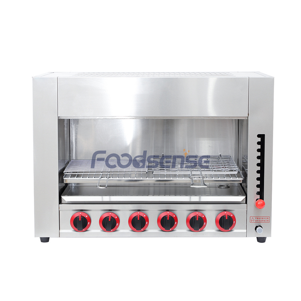 High-efficiency 6 Burners Gas Salamander Oven Beef Salamander Grill