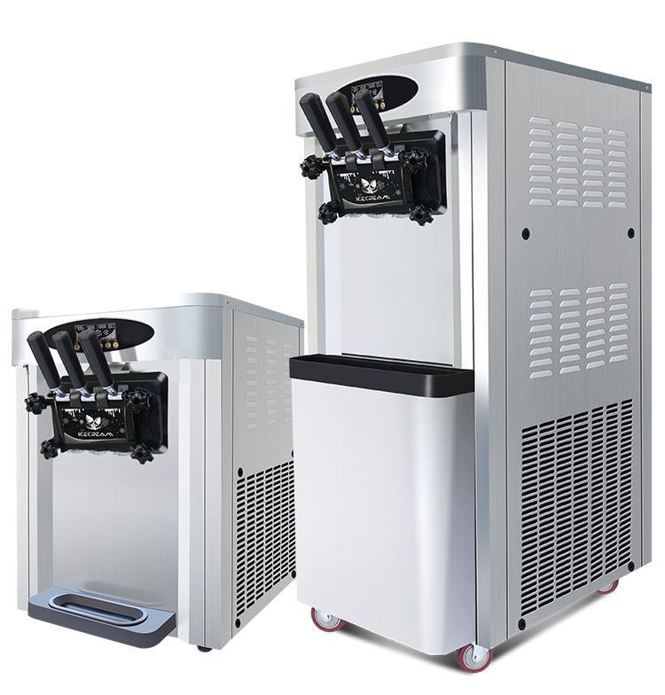 2023 Hot SaleCooled Floor Model Soft Serve Ice Cream Machine With 2 Hoppers And 3 Dispensers