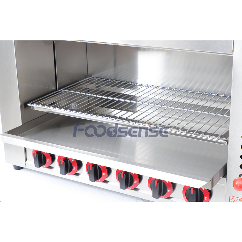 High-efficiency 6 Burners Gas Salamander Oven Beef Salamander Grill