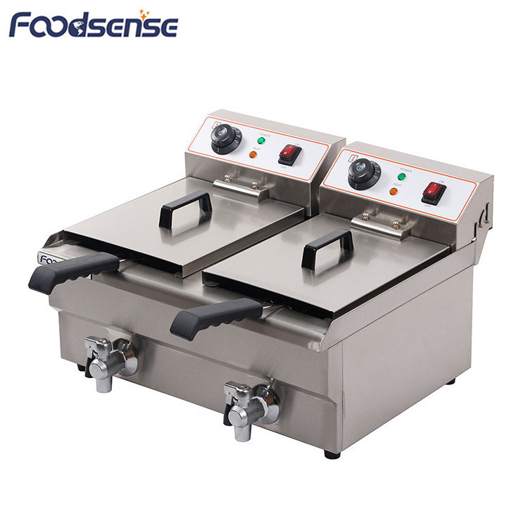 Manufactory Supply 2-Tank 2-Basket Electric Fryer Healthy Fat Fryer,Fish Fryer,Induction Fryer