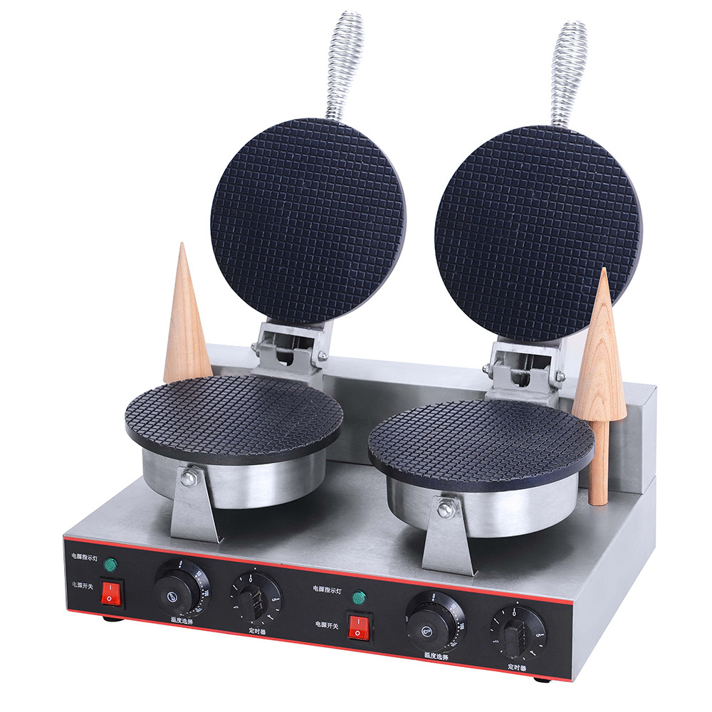 China Factory Supplier Double Egg Roll Waffle Cone Maker,2-Plate Cone Baker