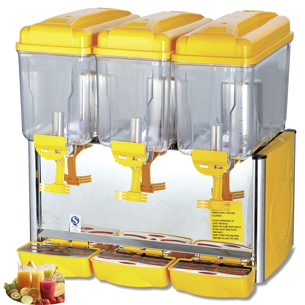 cold drink juice dispenser 15 liters cheap machine automatic refrigerated 6 tank with cooler cups sweat pant