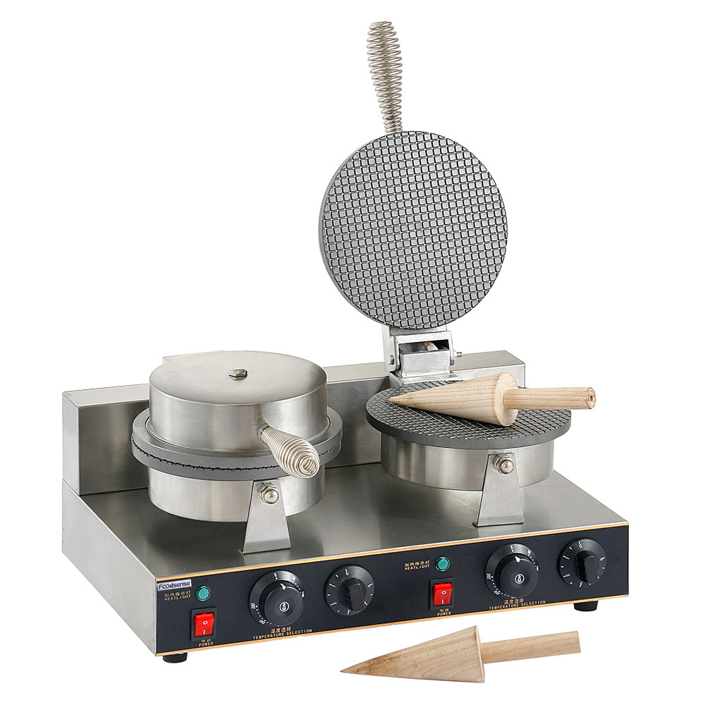 China Factory Supplier Double Egg Roll Waffle Cone Maker,2-Plate Cone Baker