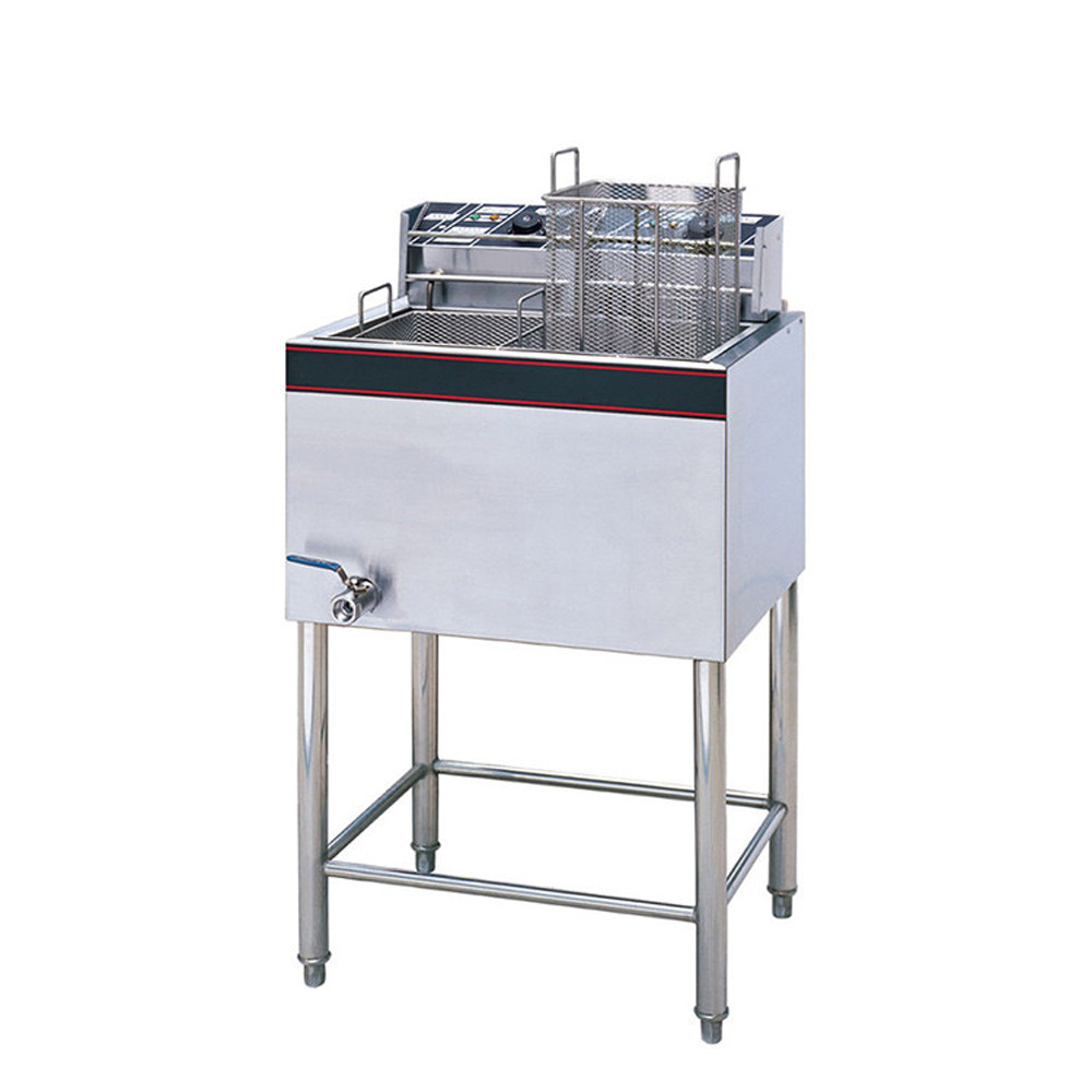 40l stainless steel 1 tank 2basket gas fryer oil less double deep fryer, commercial gas deep fryer with propane