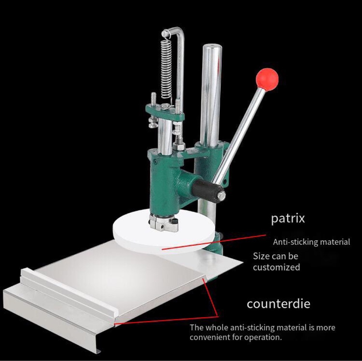 Commercial hand pizza dough press machine/Manual Hand Pizza Dough Flattening Press