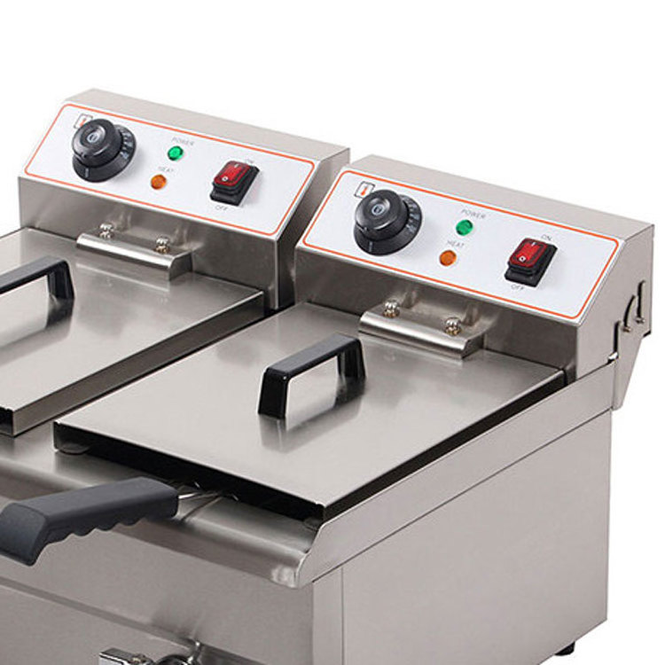 Manufactory Supply 2-Tank 2-Basket Electric Fryer Healthy Fat Fryer,Fish Fryer,Induction Fryer