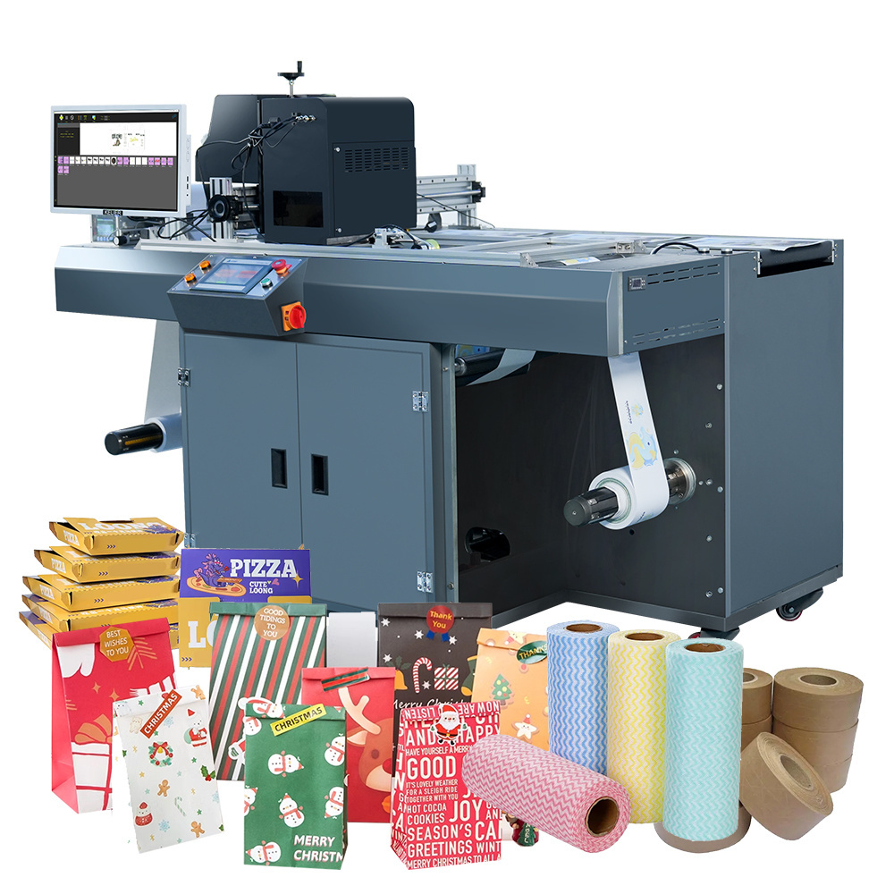 Foofon High quality Roll To Roll Digital Label Printing Machine logo Inkjet Printing Machine single Pass Printer