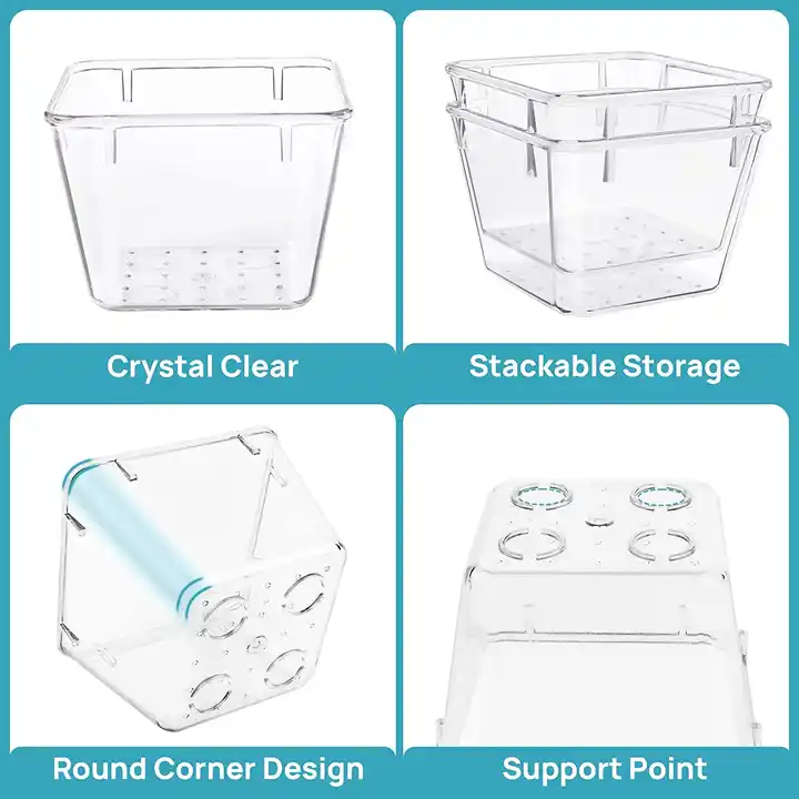 25 Pack Clear Plastic Drawer Organizers Set, Multi-purpose Transparent Storage Bin For Cabinet, Makeup Drawer Organizer