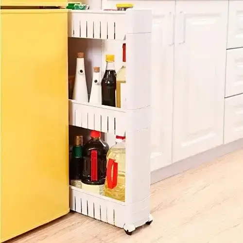 Slim Slide pull Out Mobile Pantry Kitchen Pantry Organizer Slide Out Storage Tower For Kitchen