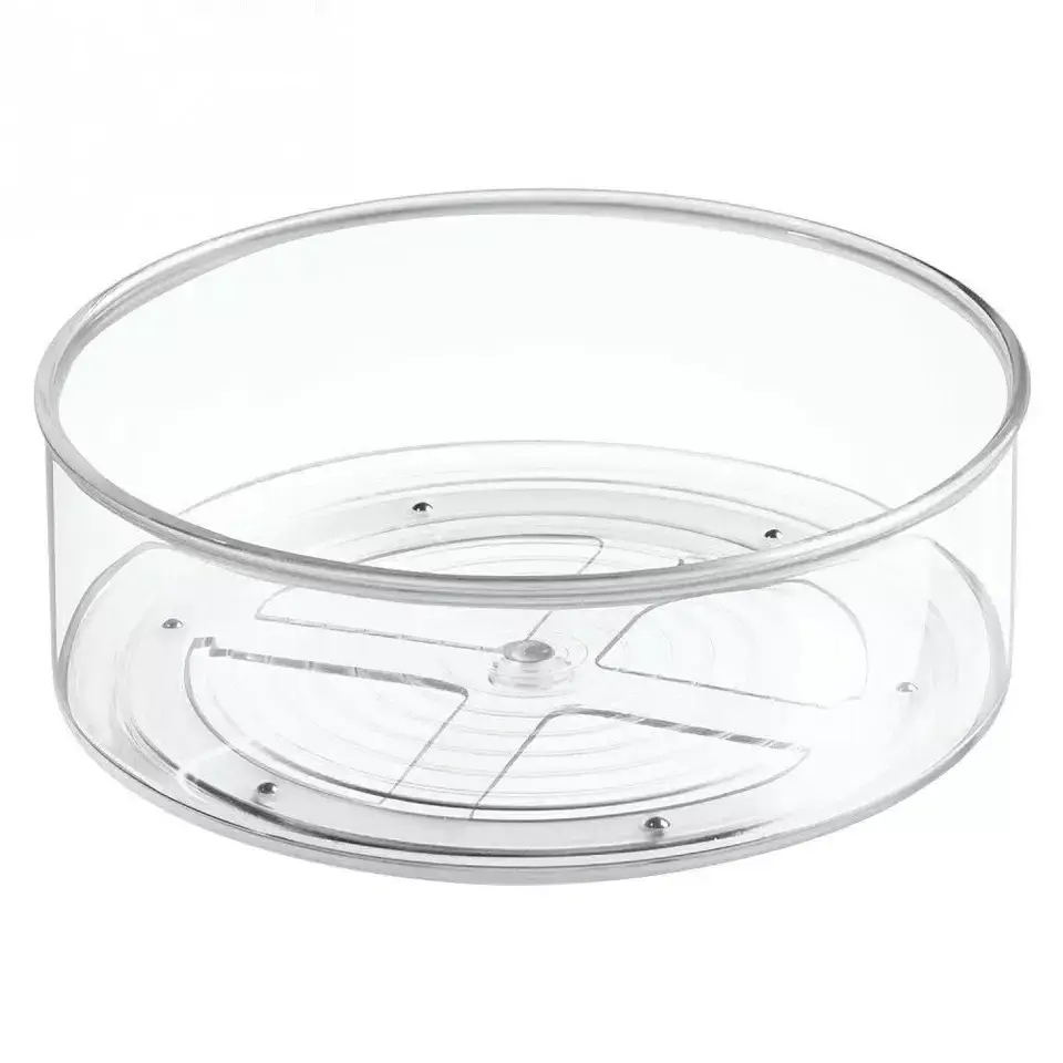 Deep Plastic Lazy Susan Turntable Food Storage Bin for Kitchen Pantry, Cabinet, Cupboard, Refrigerator or Freezer