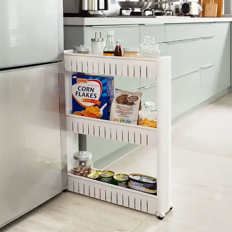 Slim Slide pull Out Mobile Pantry Kitchen Pantry Organizer Slide Out Storage Tower For Kitchen