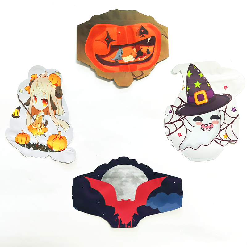 Custom Special Shape Die Cut Mylar Spice Bags Food Vacuum Chip Bag Sachet Halloween Day Packaging Custom Ziplock Bag