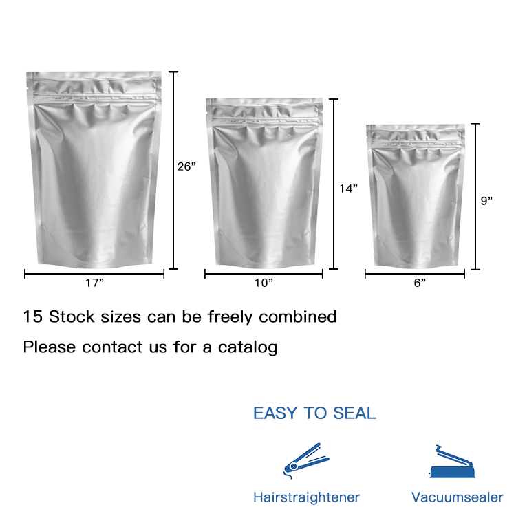 Bag Food Storage Quart Wallaby Long Term Size Mylar Aluminum Foil Custom 1 Quart 7.5 Mil 5 2 1 Gallon Stand up Pouch Heat Seal