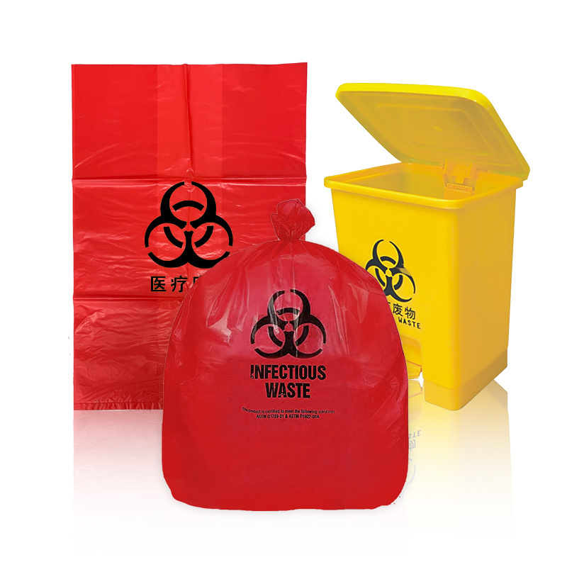 Large Yellow Thicken Medical Garbage Bag Hospital Recycled Biohazard Supplies Medicals Garbage Pouch Waste Disposal Bag Package